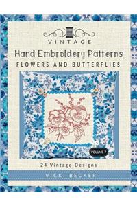 Vintage Hand Embroidery Patterns Flowers and Butterflies