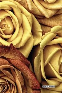 Floral Journal - Golden Roses - (Unruled)