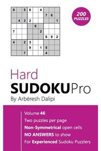 Hard Sudoku Pro: Book for Experienced Puzzlers (200 puzzles) Vol. 46