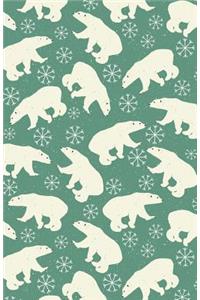 Journal Notebook Bears in Snow Winter Pattern - Green