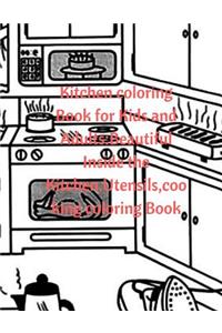 Kitchen Coloring Book for Kids and Adults