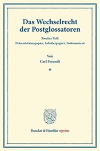 Das Wechselrecht Der Postglossatoren
