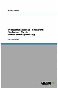 Prozessmanagement - Inhalte Und Stellenwert Fur Die Unternehmensgestaltung