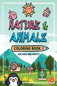 Nature and Animals Coloring Book for Kids and Adults