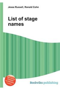 List of Stage Names