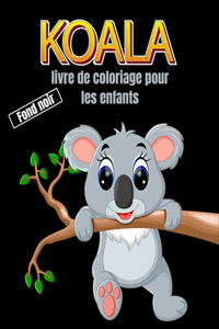 Koala livre de coloriage pour les enfants fond noir