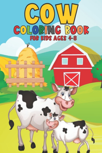 Cow Coloring Book For Kids Ages 4-8