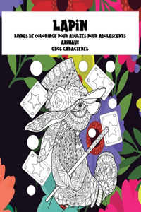 Livres de coloriage pour adultes pour adolescents - Gros caractères - Animaux - Lapin