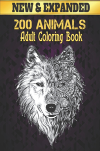 New 200 Animals Coloring Book Adult