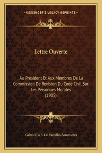 Lettre Ouverte