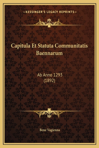 Capitula Et Statuta Communitatis Baennarum