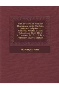 War Letters of William Thompson Lusk