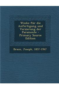 Winke Fur Die Anfertigung Und Verzierung Der Paramente