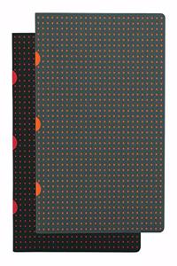 Black on Red / Grey on Orange Paper-Oh Cahier Circulo A5 Gridded