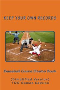 Baseball Game Stats Book