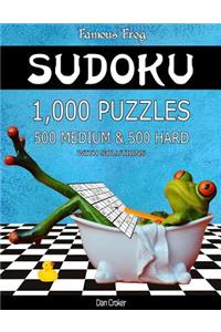 Famous Frog Sudoku 1,000 Puzzles With Solutions, 500 Medium and 500 Hard