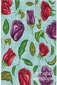 Dot Grid Notebook- Red and Purple Rose: 120 Dot Grid Pages, 5.5 X 8.5 Inches