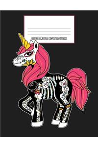 Unicorn Sugar Skull Composition Notebook