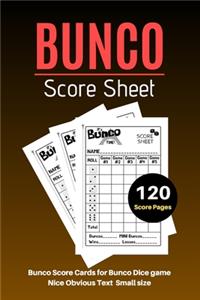 Bunco Score Sheets