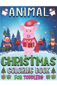 Animal Christmas Coloring Book For Toddlers