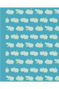 Journal: Baby Hippos (Blue) 8x10 - Lined Journal - Writing Journal with Blank Lined Pages