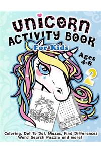 Unicorn Activity Book for Kids Ages 4-8