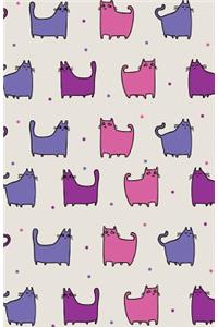 Bullet Journal for Cat Lovers - Funny Cat Pattern Purple Rain