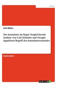 Ausnahme als Regel. Vergleichende Analyse von Carl Schmitts und Giorgio Agambens Begriff des Ausnahmezustandes