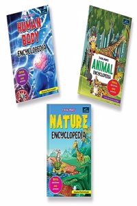 Young Mind Encyclopedia - Set of 3 Books - Animals, Human Body, and Nature Encyclopedia For Kids