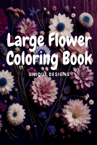 Large flower coloring book