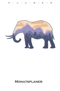 Gebirge im Elefanten Monatsplaner