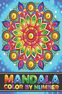 Mandala Color By Number For Kids BLACK BACKGROUND