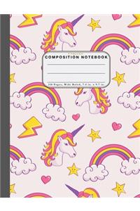 Wide Ruled Composition Notebook Unicorn