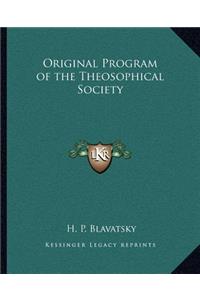 Original Program of the Theosophical Society
