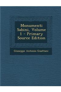 Monumenti Sabini, Volume 1
