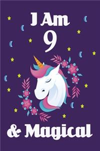 Unicorn Journal I am 9 & Magical!