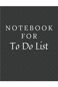 Notebook For To Do List