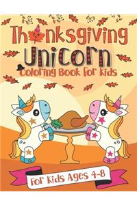Thanksgiving Unicorn Coloring Book for Kids