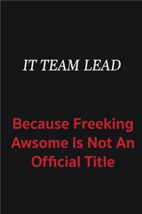 IT team lead because freeking awsome is not an official title: Writing careers journals and notebook. A way towards enhancement