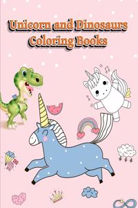 Unicorn and Dinosaurs Coloring Books