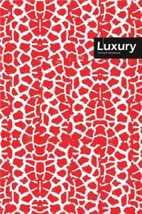 Luxury Lifestyle, Animal Print, Write-in Notebook, Dotted Lines, Wide Ruled, Medium Size 6 x 9 Inch, 288 Pages (Red)