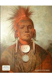 Sketchbook (Iowa Medicine Man by George Catlin): 200 Blank Pages with Borders 8.5x11 Inches