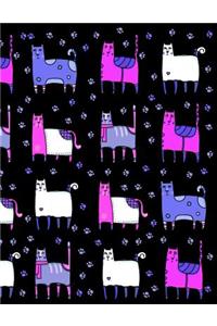 My Big Fat Journal Notebook For Cat Lovers Funny Cats Wearing Socks Pattern 8