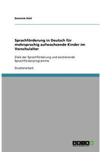 Sprachförderung in Deutsch für mehrsprachig aufwachsende Kinder im Vorschulalter