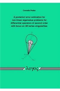 A Posteriori Error Estimation for Non-Linear Eigenvalue Problems for Differential Operators of Second Order with Focus on 3D Vertex Singularities