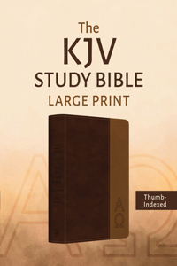 KJV Study Bible, Large Print (Indexed) [Two-Tone Brown Alpha & Omega]