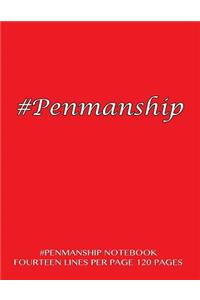 #Penmanship Notebook - fourteen lines per page, 120 pages
