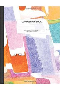 Abstract Watercolor Composition Notebook: Dotted Grid Journal Paper
