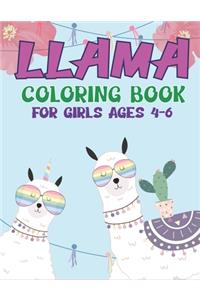 Llama Coloring Book for Girls Ages 4-6