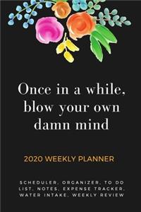 Once In A While, Blow Your Own Damn Mind 2020 Weekly Planner